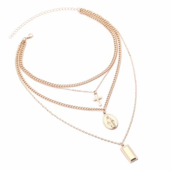 ✨LAST ONE ‼️Gold Layer Choker Necklace NWOT✨ - Picture 1 of 6